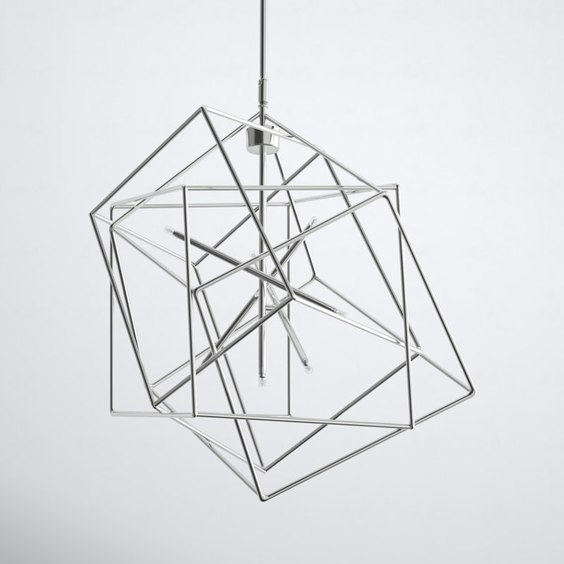 Ezo 7 - Light Geometric Chandelier, Chrome