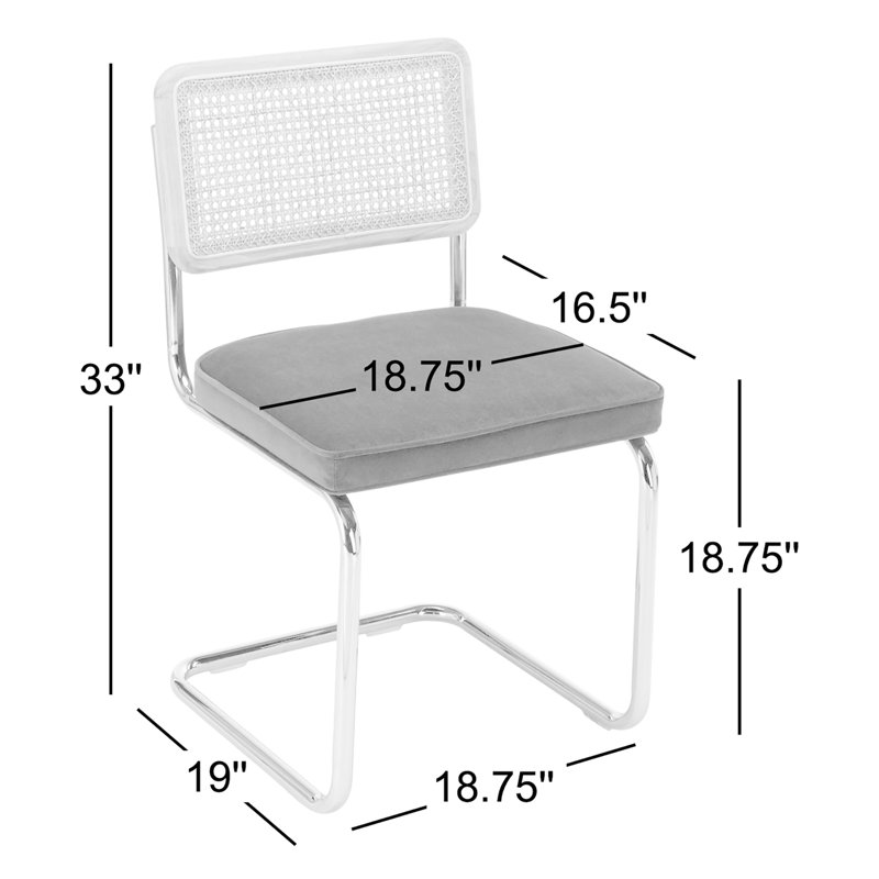 Chaise d'appoint en velours Walsh, Velours cognac