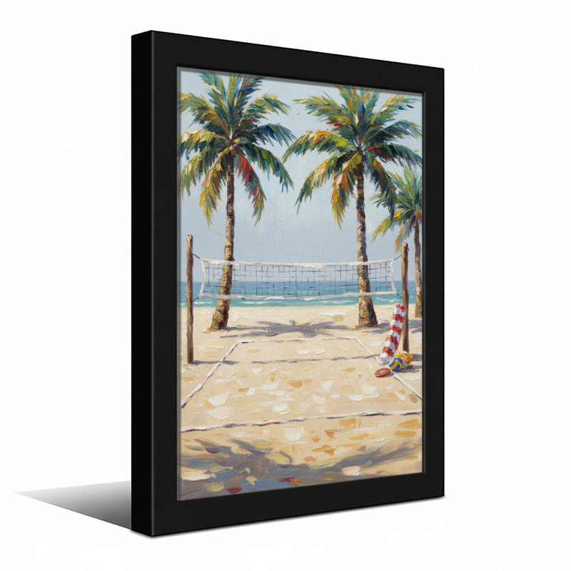 Serviette de plage Plants & Flowers Beach Volleyball Palm Trees, Toile tendue, Ne s’applique pas, H 18 po x l 12 po