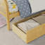 Structure de lit plateforme simple avec 2 tiroirs de rangement, lit en rotin pour enfants avec tête et pied de lit, blanc-133480446-133480445