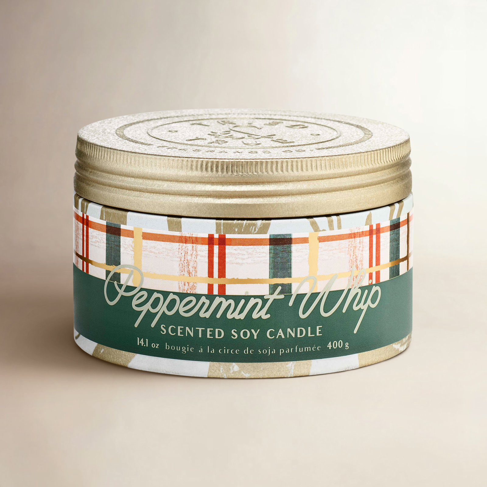 Tried & True Holiday Peppermint Whip Candle, Large Tin