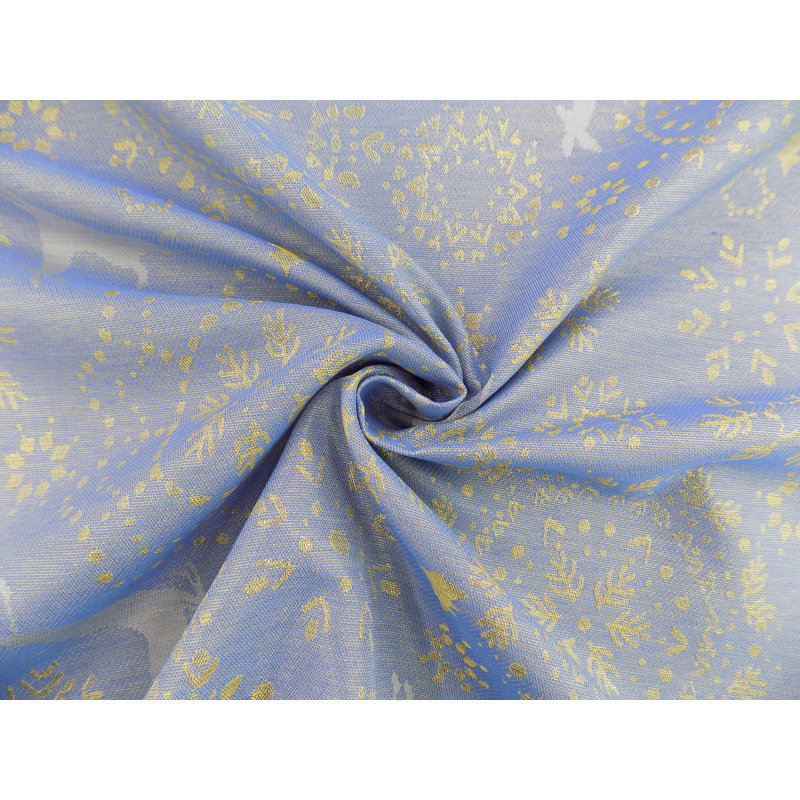 Elisa Synthetic Room Pencil Pleat Curtain, single Panel, opaque, Blue, 135 W x 245 D cm