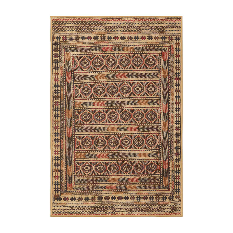 Tapis beige Southwestern, Rectangle 5 pi x 7 pi