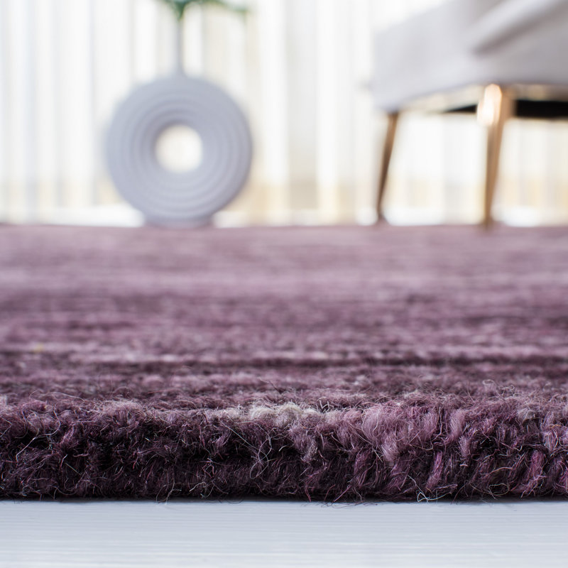 Purple Hand-Tufted Wool Ikat Area Rug 5' x 8'