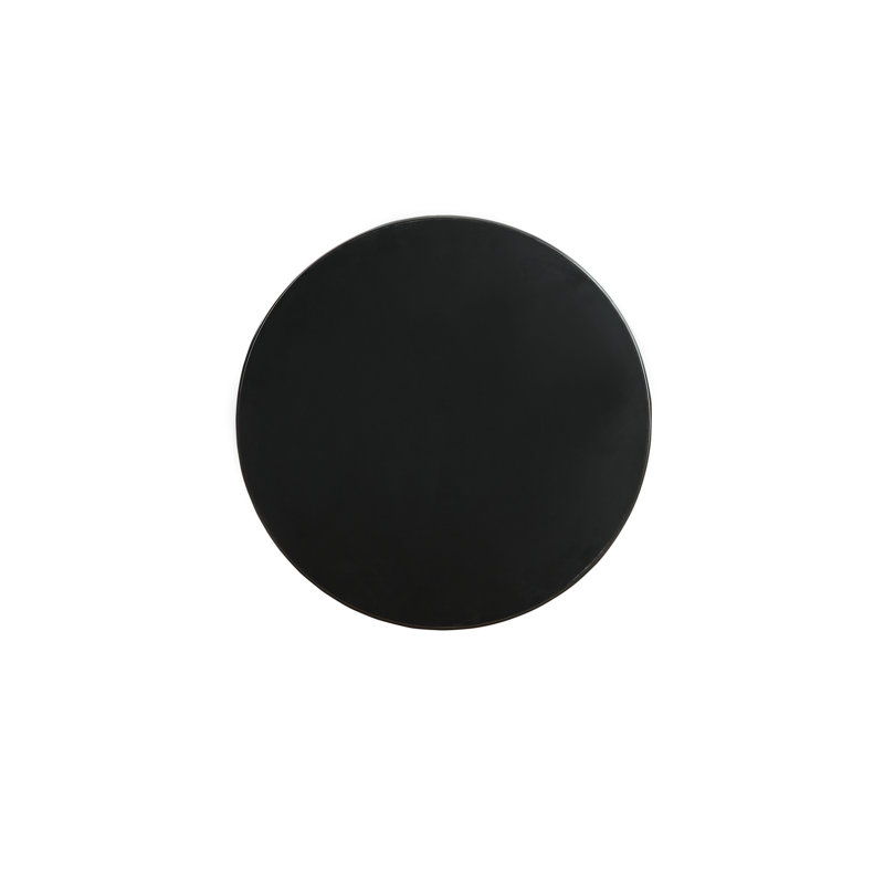 Table de bout ronde noire avec tiroir de rangement et tablette inférieure pour un grand espace de vie