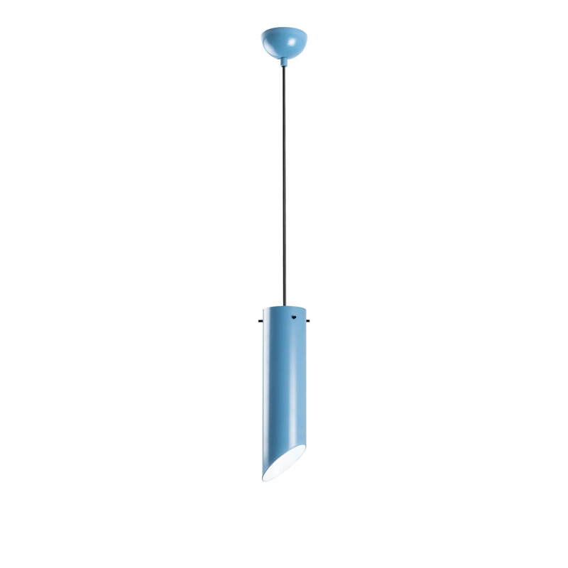 Light Blue Adjustable Chandelier, Metal Body, Ø10 x 2.8 inches Base Plate, 37 - 45 inches Total Height, 90 cm Cable Length, E27 Socket (Max 40W) | Perfect for Dining Room & Living Spaces, Elegant Design, IP20 Rated