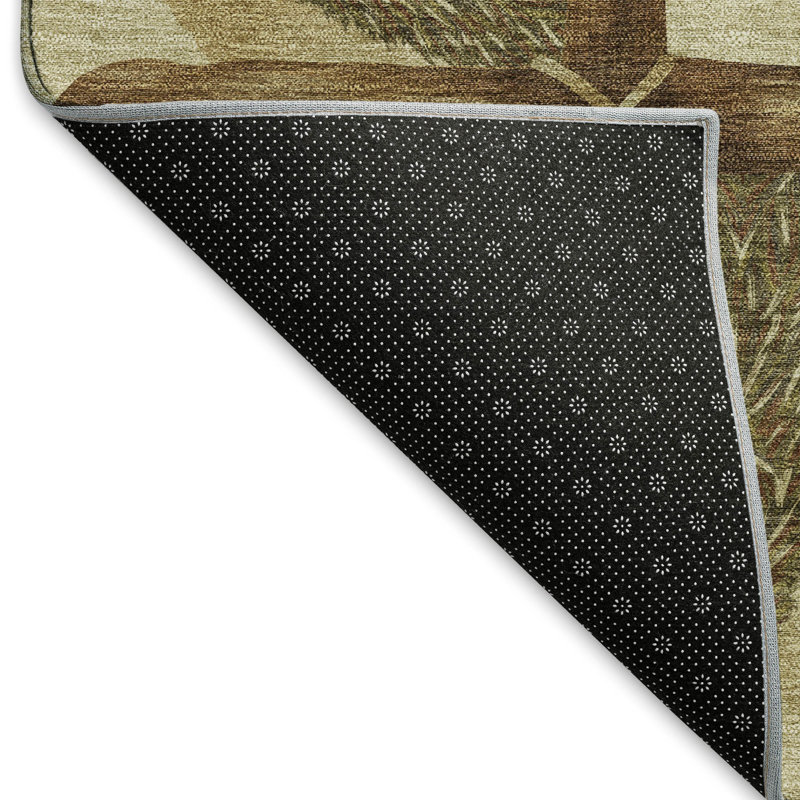 Premium Machine Washable Markhi AMF142 Khaki Rug, Rectangle 5' x 7'6"