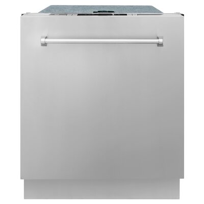 ZLINE 24 in. Fingerprint Resistant Control Dishwasher with Stainless Steel Tub and Style Handle, 52dBa -  DW-304-H-24