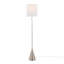 Lampe sur pied contemporaine 64 po en nickel brossé avec abat-jour en lin blanc 64 po