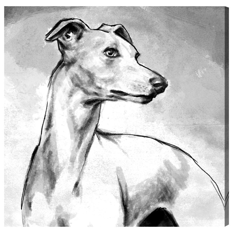 « galgo », impression sur toile tendue, H 12 po x l 12 po x P 1,5 po