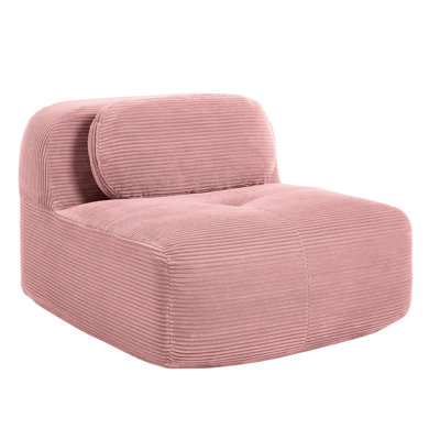 Pink Corduroy Corner , &, With Pillows, Smooth - Lined , Multi Angle , 32d Sponge, Extended Footrest For Fatigue Reduction & Curved Ergonomic Design, High Resilience Widened Seat And Comfortable
