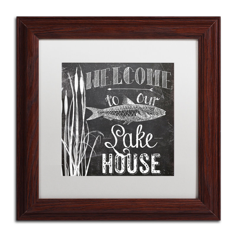 Jadaya «Lake House I», affiche vintage encadrée, H 11 po x l 14 po x P 0,5 po, Blanc