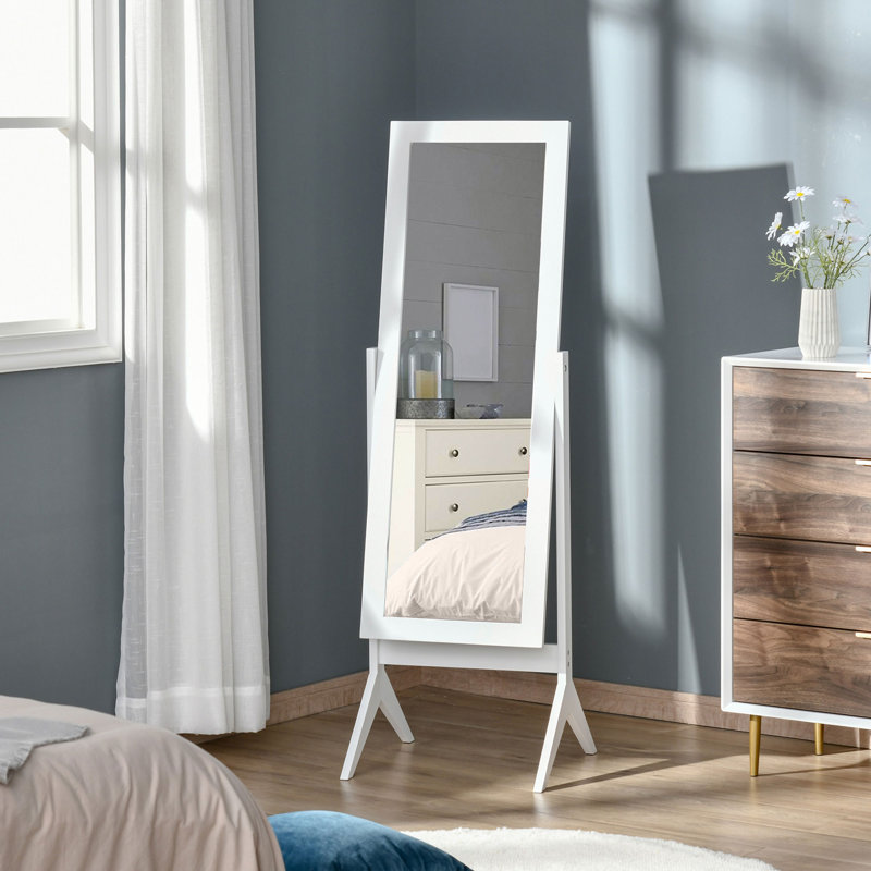 Flat Floor Mirror, White