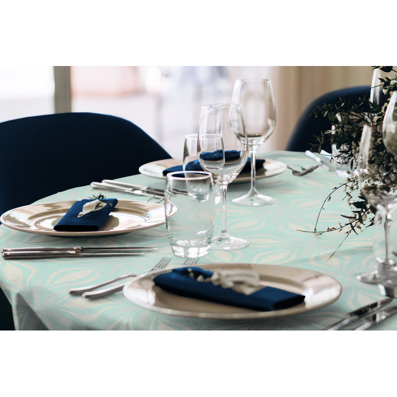 Comfrey Tablecloth, Light Turquoise, 130cm W x 190cm L