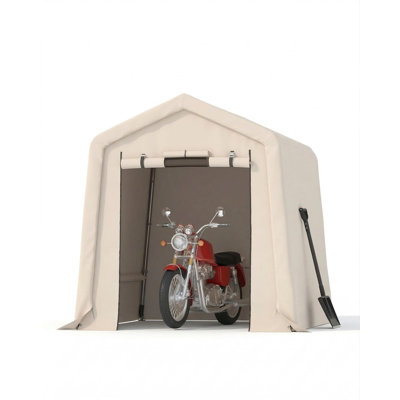 6x6FT Heavy Duty Motorcycle Shed - Waterproof UV-Resistant Bike Tent with Ventilated Outdoor Storage Shelter