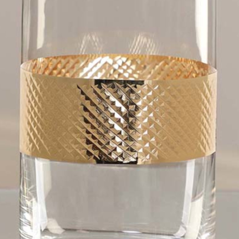 Sansom Diamond Embossed Gold 1L Whiskey Decanter