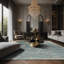 Tapis bleu soyeux et moelleux-466205859