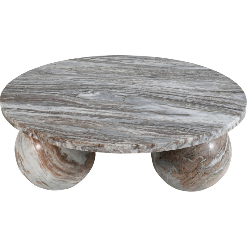 Hizki Marble Top Coffee Table, Brown