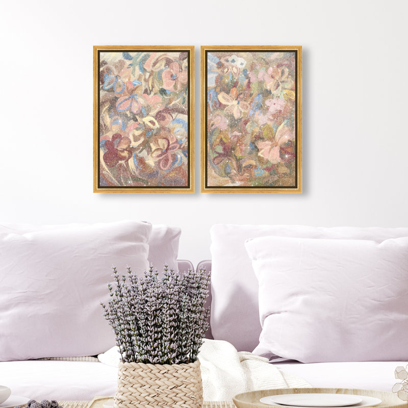 Moving Eden Set Set by Oliver Gal, 62"H x 42"W, Gold Floater Frame