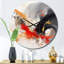 Horloge murale noire et rouge-93379450