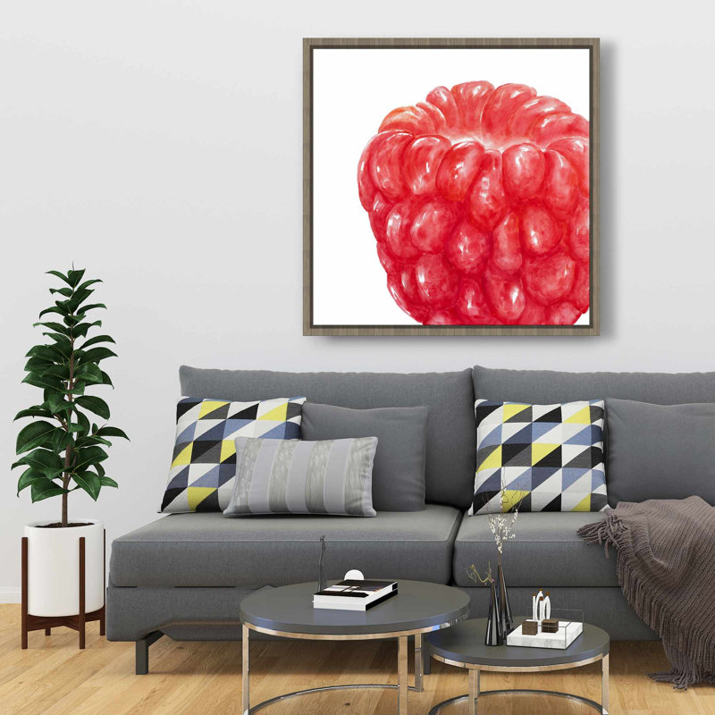 Toile encadrée pour cuisine framboise | Décoration intérieure