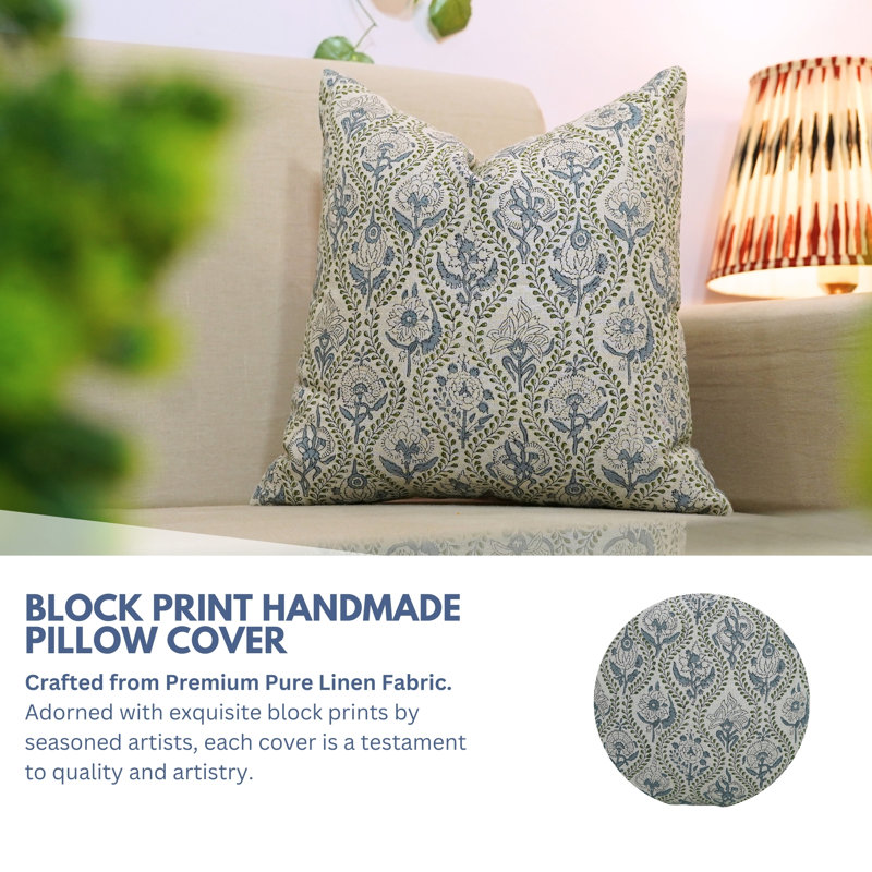 Housse de coussin en tissu Fab lin, H 14 po x l 14 po