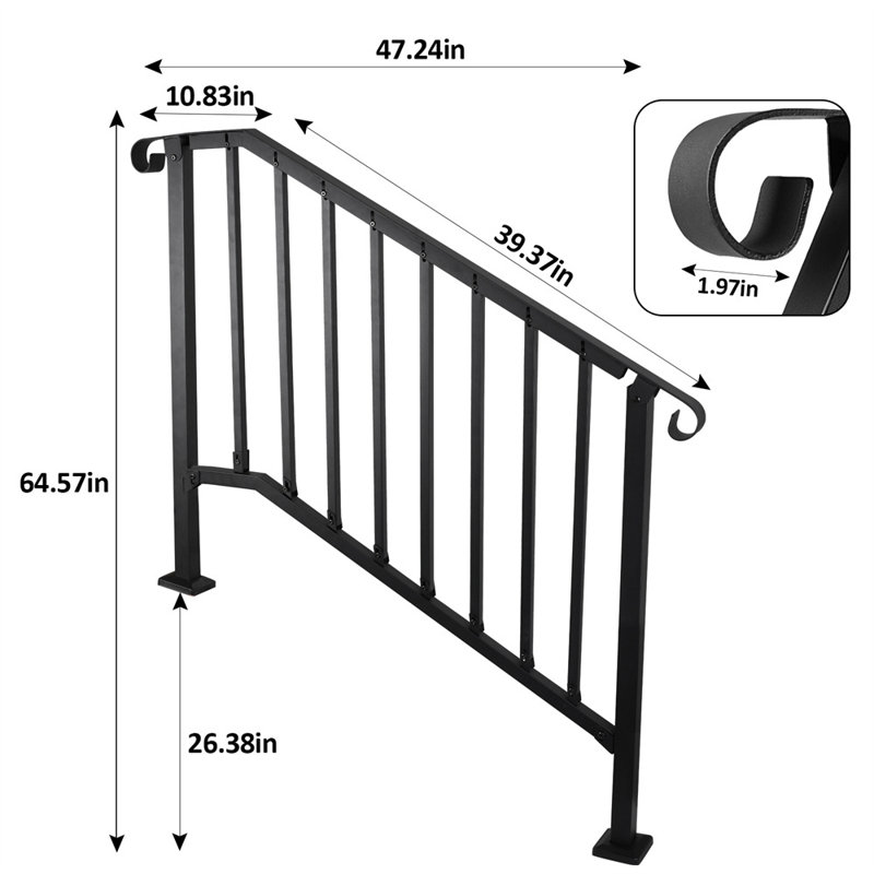 3-4 Step Stair Railing