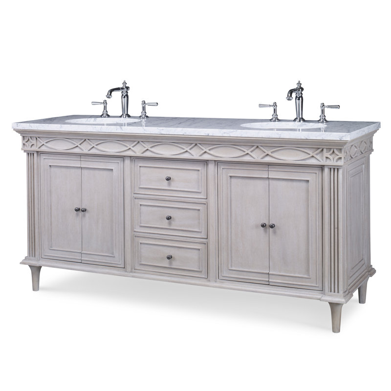 Seville 72'' Double Bathroom Vanity with Quartz Top