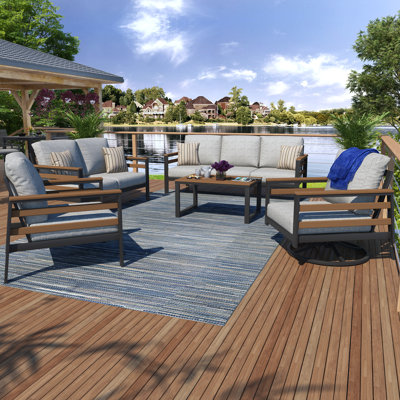 Townsend 5 Piece Sofa Seating Group with Sunbrella Cushions