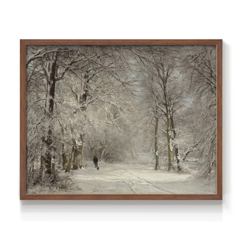 Paysages rétro-CCxxi - reproduction encadrée - réversible, H 22 po x l 28 po, Noyer