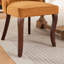 2 chaises de salle à manger, lin en rayonne jaune, dossier haut, pieds incurvés en bois massif, coussin confortable de style américain, jaune,