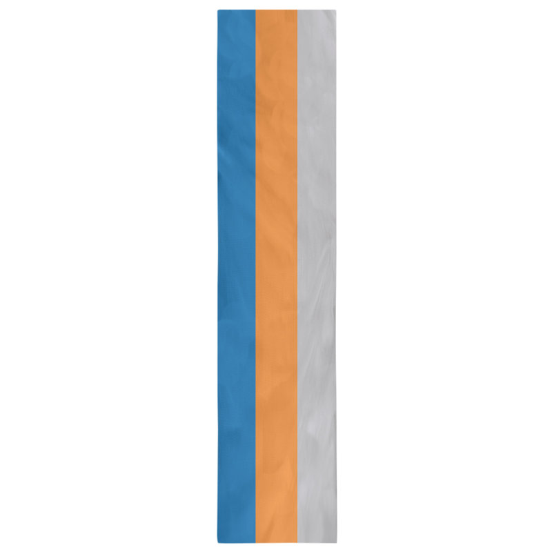 Chemin de table basket New York, L 90 po x l 16 po, Bleu / orange / argent, Sergé de coton