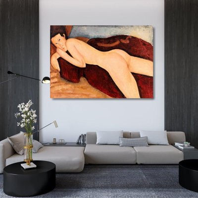 «Red Barrel Studio® Modigliani», art sur toile tendue par Amedeo Gallery: Nu inclinable à l'arrière