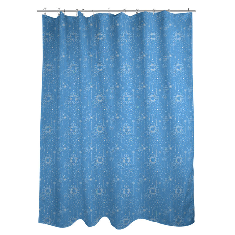 Rideau de douche simple astrologie, Bleu