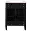 Meuble-lavabo de 24 po avec 2 portes, tiroir basculant et lavabo en céramique de style intemporel, rangement fonctionnel, pieds en bois massif de conception moderne pour les espaces, cadre, tablettes de rangement réglables-1063690563-1063690564