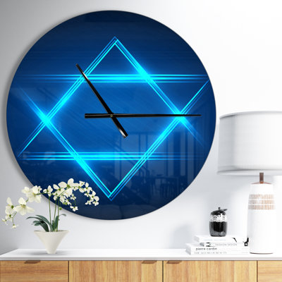 Horloge murale Neon Star of David
