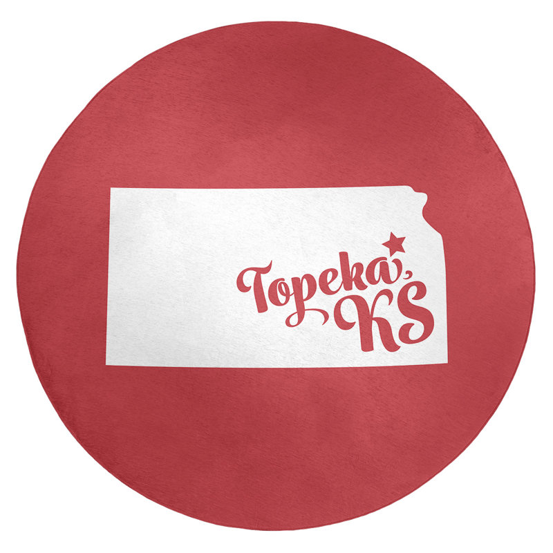 Tapis en poly-chenille topeka kansas, Rond 5 pi