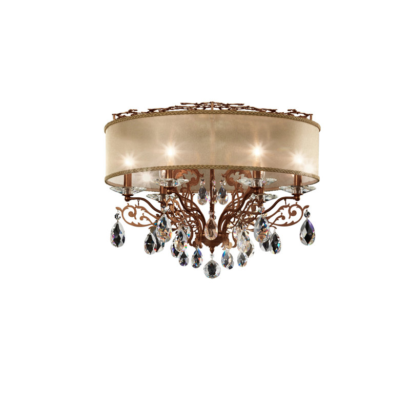 Filigrae Flush Mount, Gold, Etruscan Gold, Heritage Clear Crystal