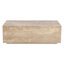 Giza 50" Drum Coffee Table in Travertine Stone