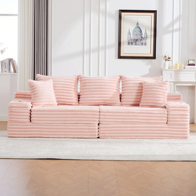 Sofa Bed with Cup Holders, Side Pockets