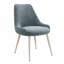 Ensemble de chaises d'appoint 2 pièces - revêtement bleu clair, pieds en métal, chaise de salle à manger moderne scandinave