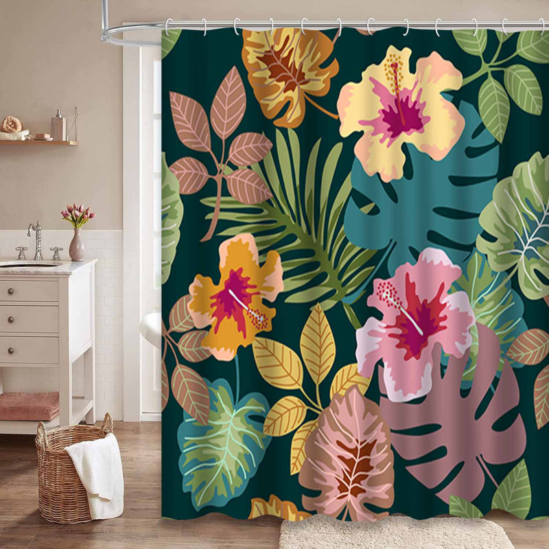 Rideau de douche Botanical Exotic Green, 72" L x 78" W
