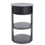 Table d'appoint ronde moderne autoportante FFZ 25 po avec garde-robe à 3 niveaux et porte coulissante, structure en fer