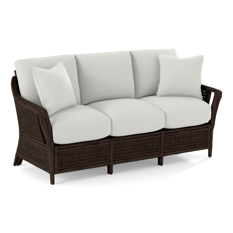 Boca Upholstered 78'' Sofa, Java, Denim Stripe