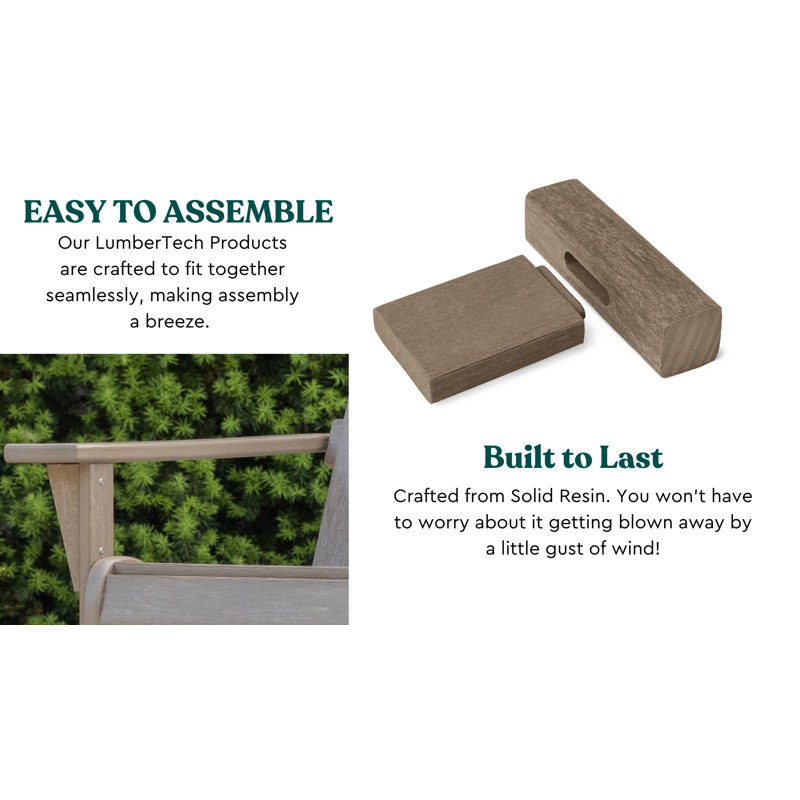 Weatherwood Plastic Adirondack Armchair for Outdoor Use