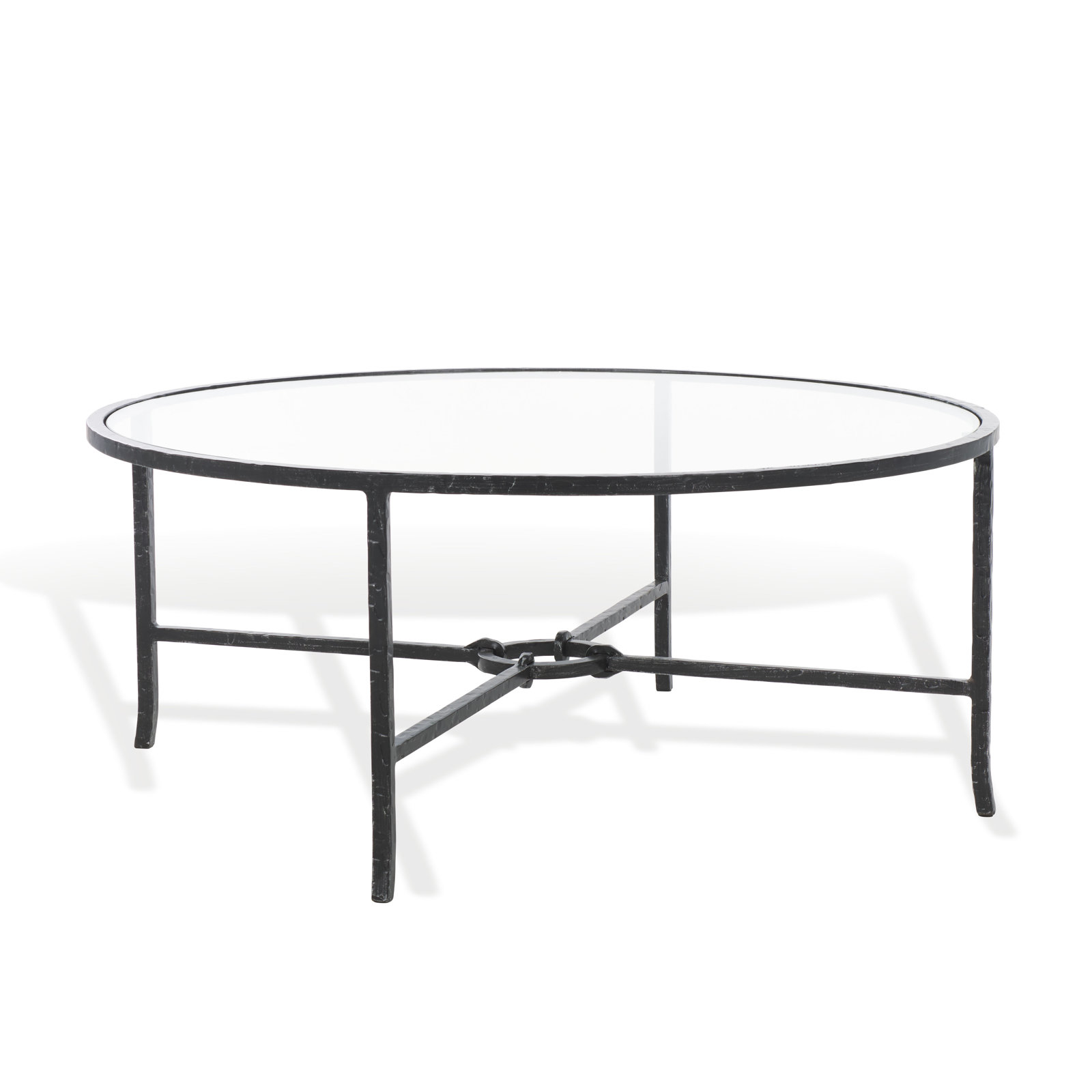 Markley Forged Metal Round Coffee Table, Black