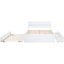 Cadre de lit contemporain blanc avec lit gigogne simple et 2 tiroirs améliorant le rangement et très lustré-1635741811