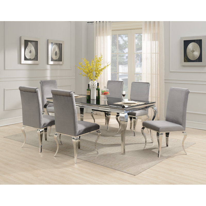 Chaise d'appoint rembourrée en velours Teller, Gris