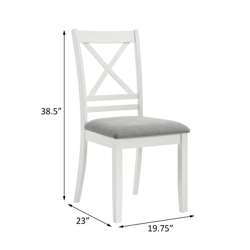 Ensemble de 2 chaises d'appoint blanches et grises Custis