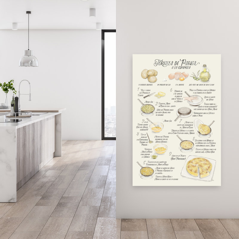 Reproduction d'art mural classique de tortilla espagnole classique, H 48 po x l 32 po